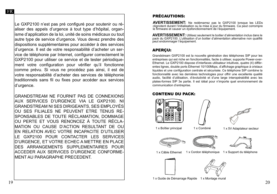 Grandstream Networks GXP2100 User Manual | Page 12 / 23