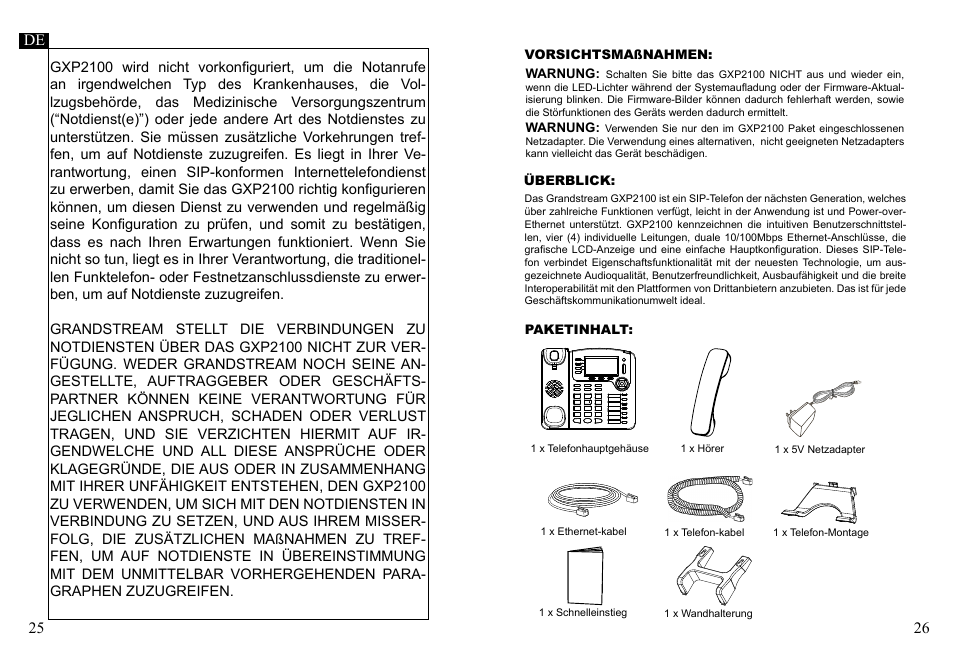 Grandstream Networks GXP2100 User Manual | Page 15 / 23