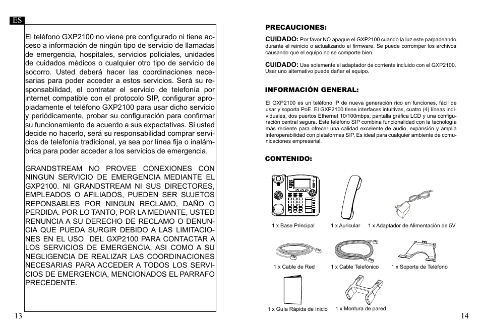 Grandstream Networks GXP2100 User Manual | Page 9 / 23