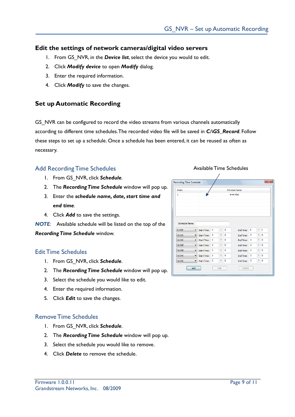 Grandstream Networks Security Camera User Manual | Page 9 / 11