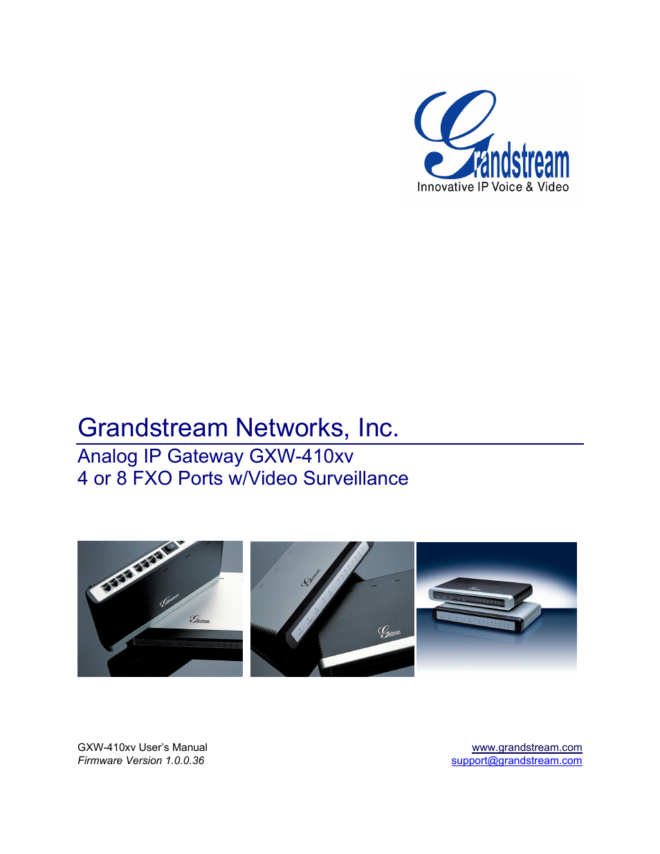 Grandstream Networks GXW-410xv User Manual | 30 pages