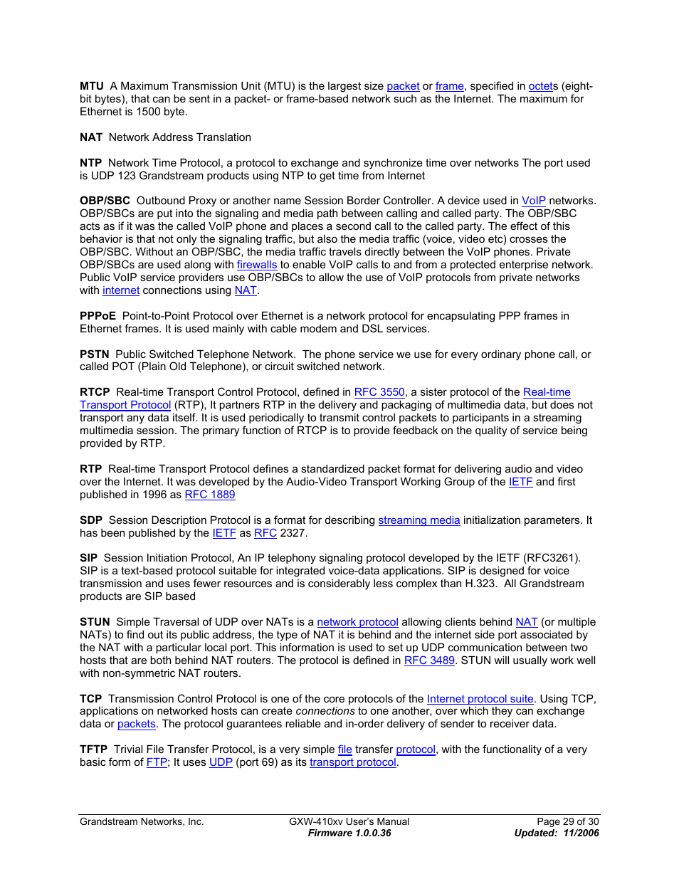 Grandstream Networks GXW-410xv User Manual | Page 29 / 30