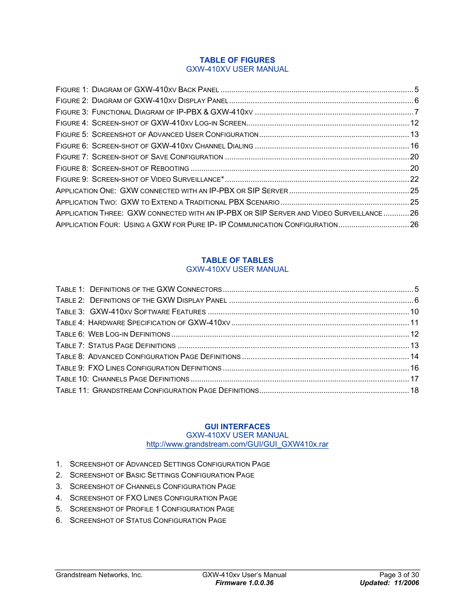 Grandstream Networks GXW-410xv User Manual | Page 3 / 30