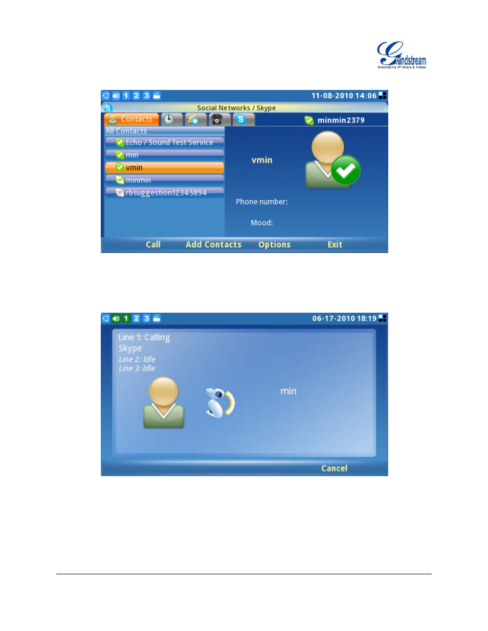 Calls | Grandstream Networks GXV3140 User Manual | Page 9 / 18