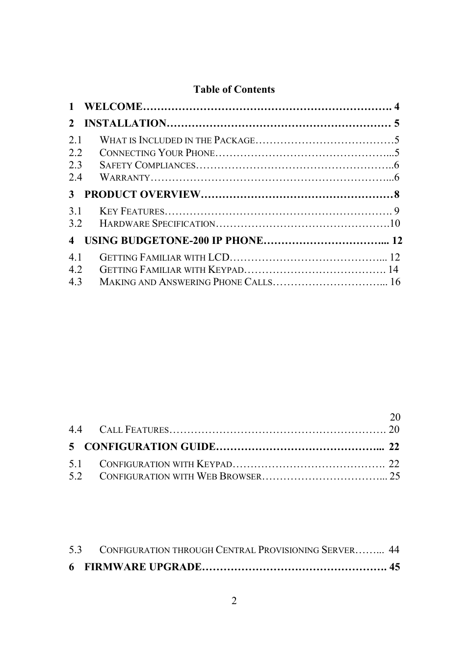 Grandstream Networks BudgeTone-200 User Manual | Page 2 / 54
