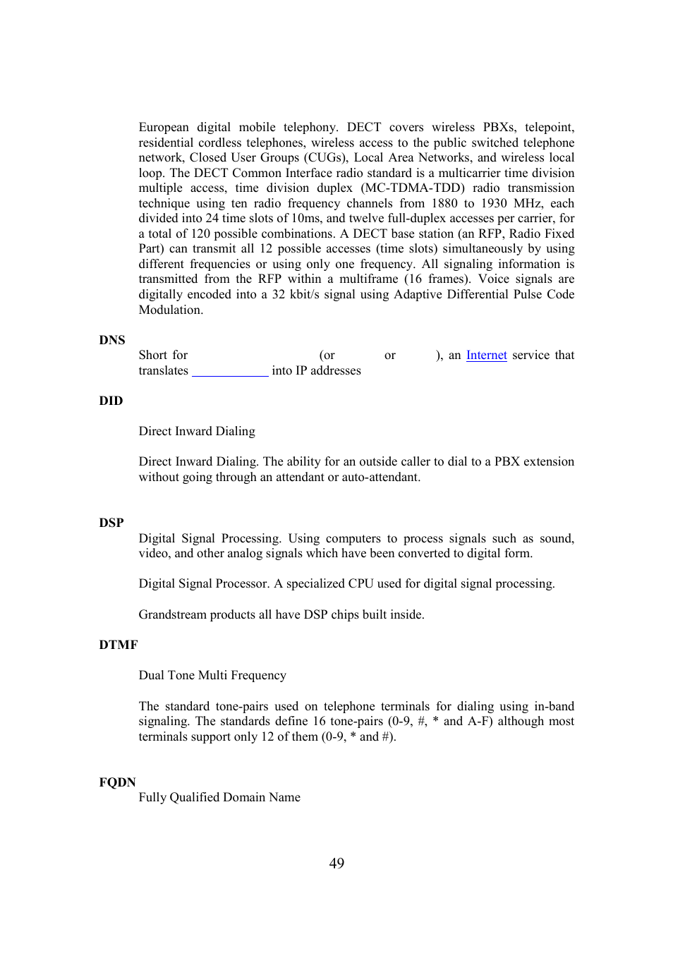 Grandstream Networks BudgeTone-200 User Manual | Page 49 / 54