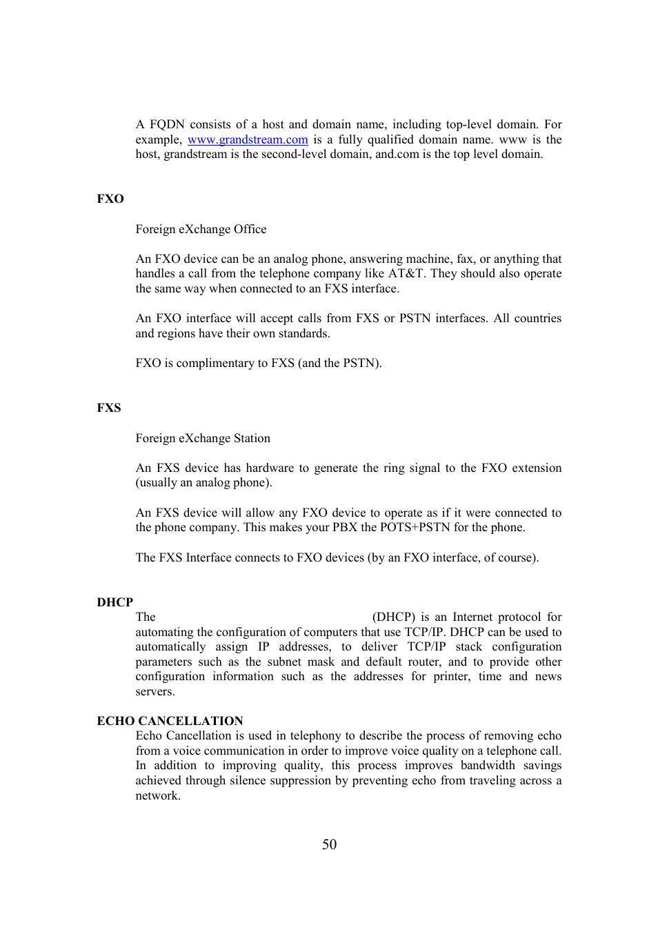 Grandstream Networks BudgeTone-200 User Manual | Page 50 / 54