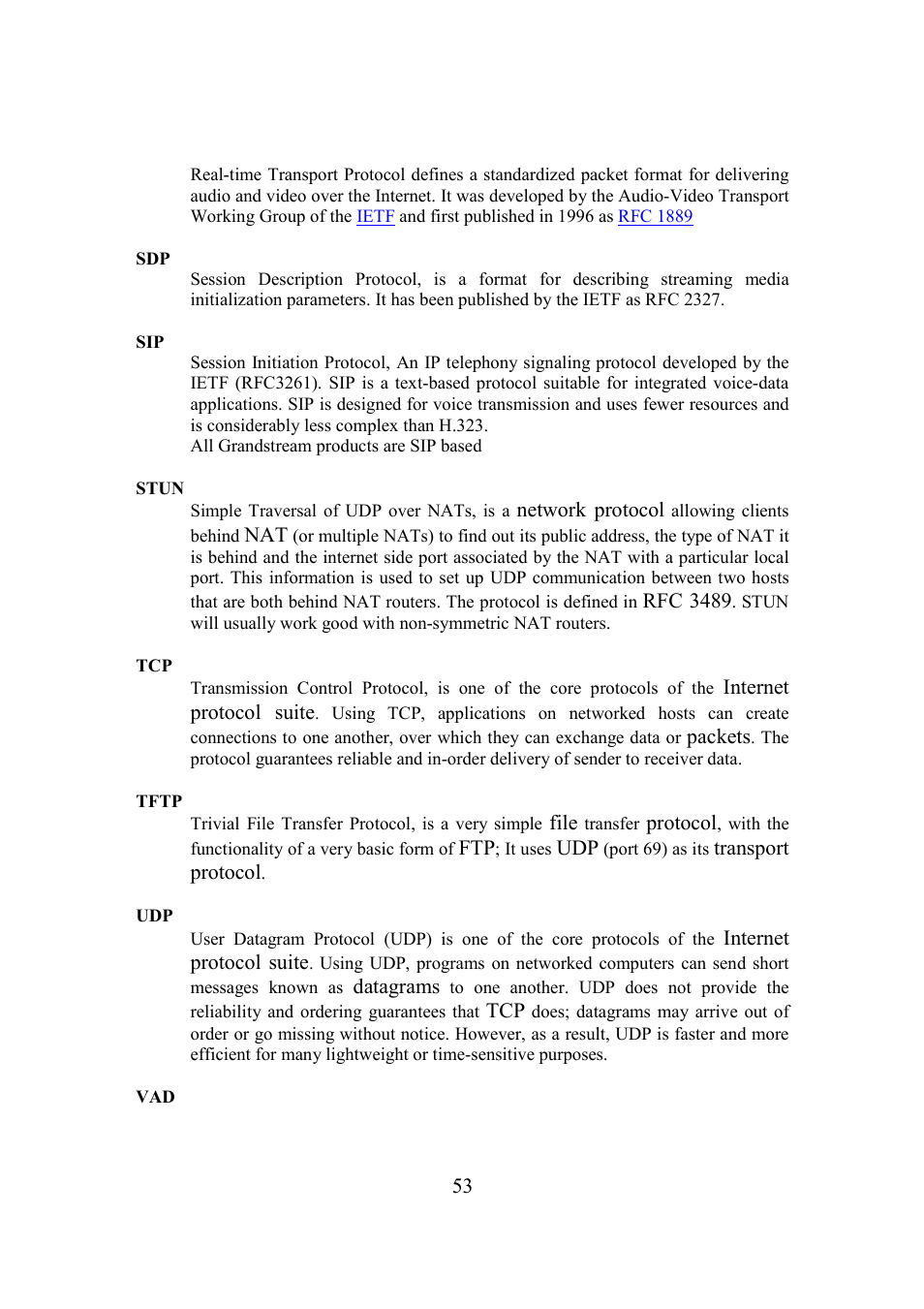 Grandstream Networks BudgeTone-200 User Manual | Page 53 / 54