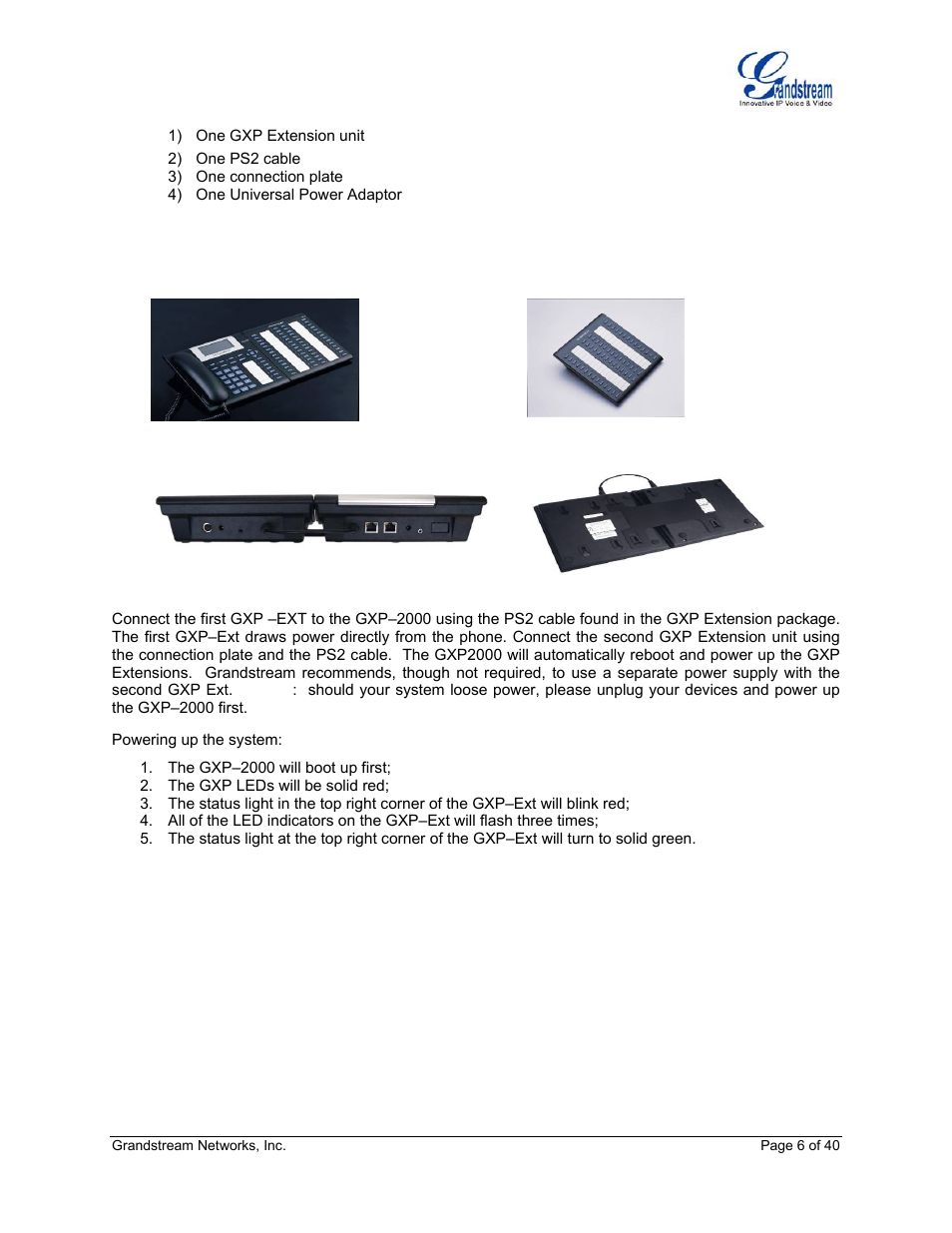 Grandstream Networks GXP Series User Manual | Page 6 / 40