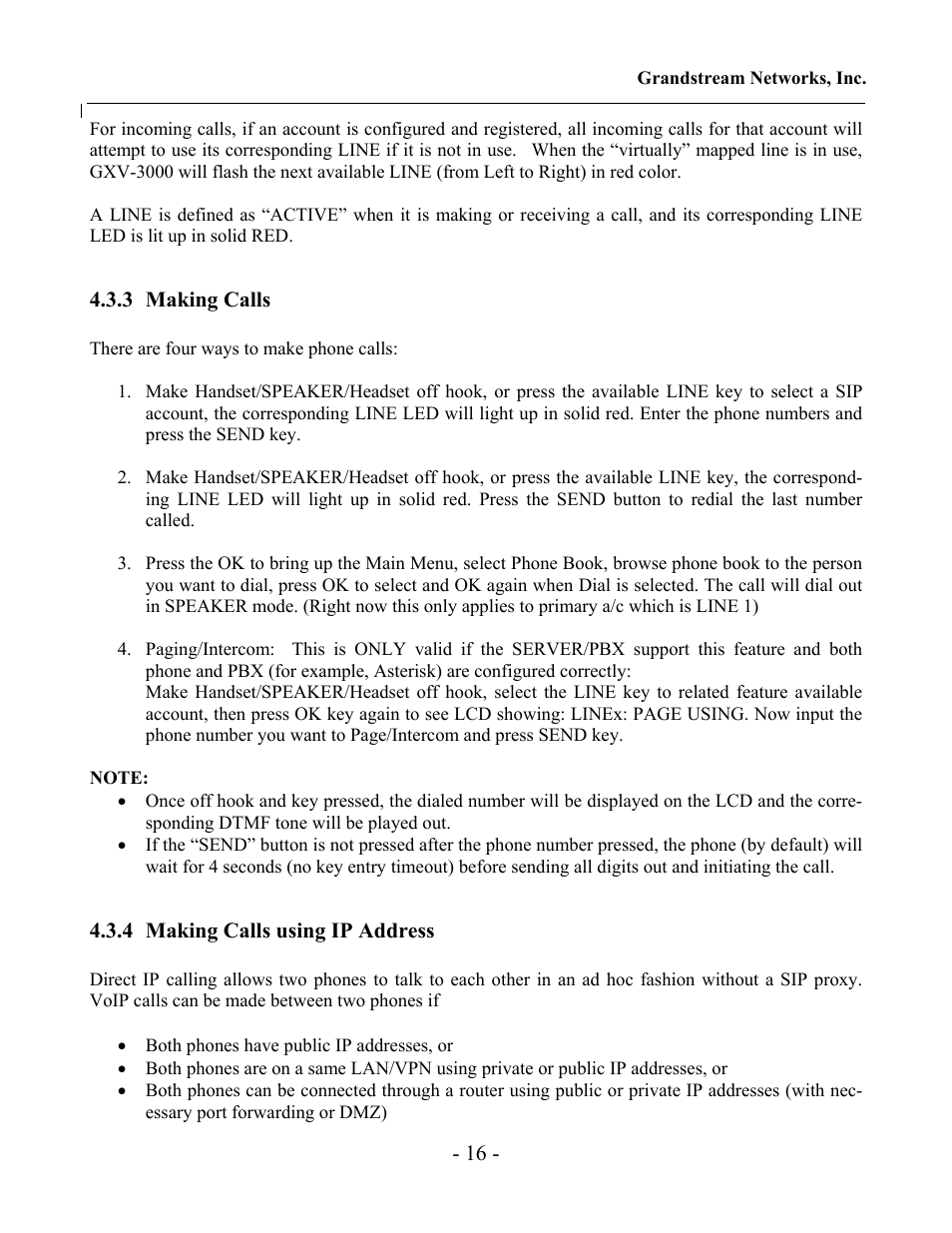 Grandstream Networks Grandstream GXV-3000 User Manual | Page 16 / 62