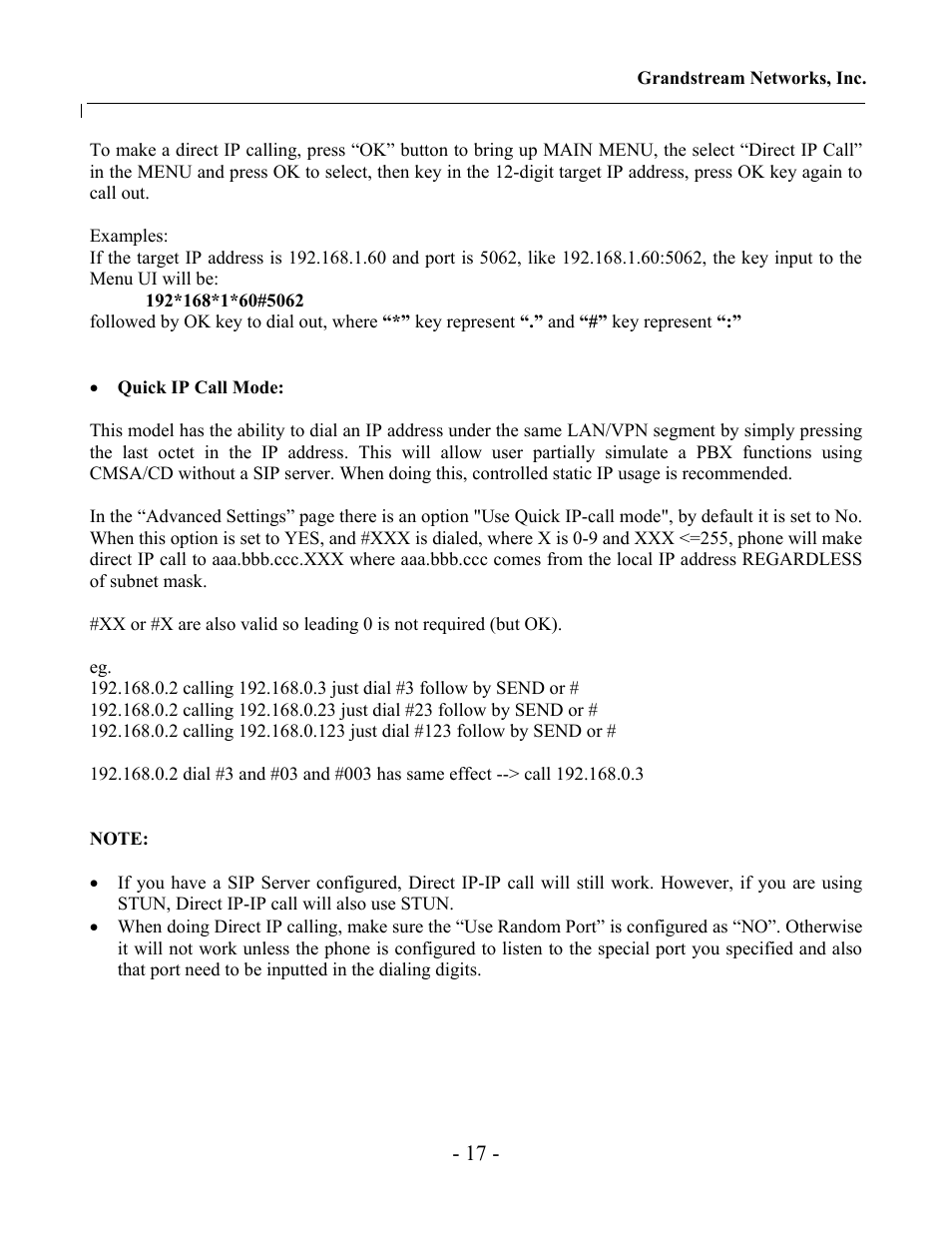 Grandstream Networks Grandstream GXV-3000 User Manual | Page 17 / 62