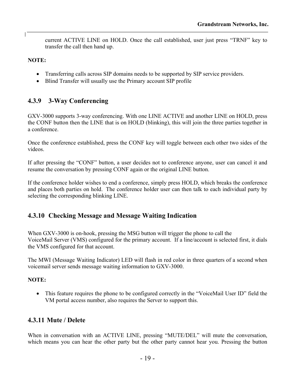 Grandstream Networks Grandstream GXV-3000 User Manual | Page 19 / 62