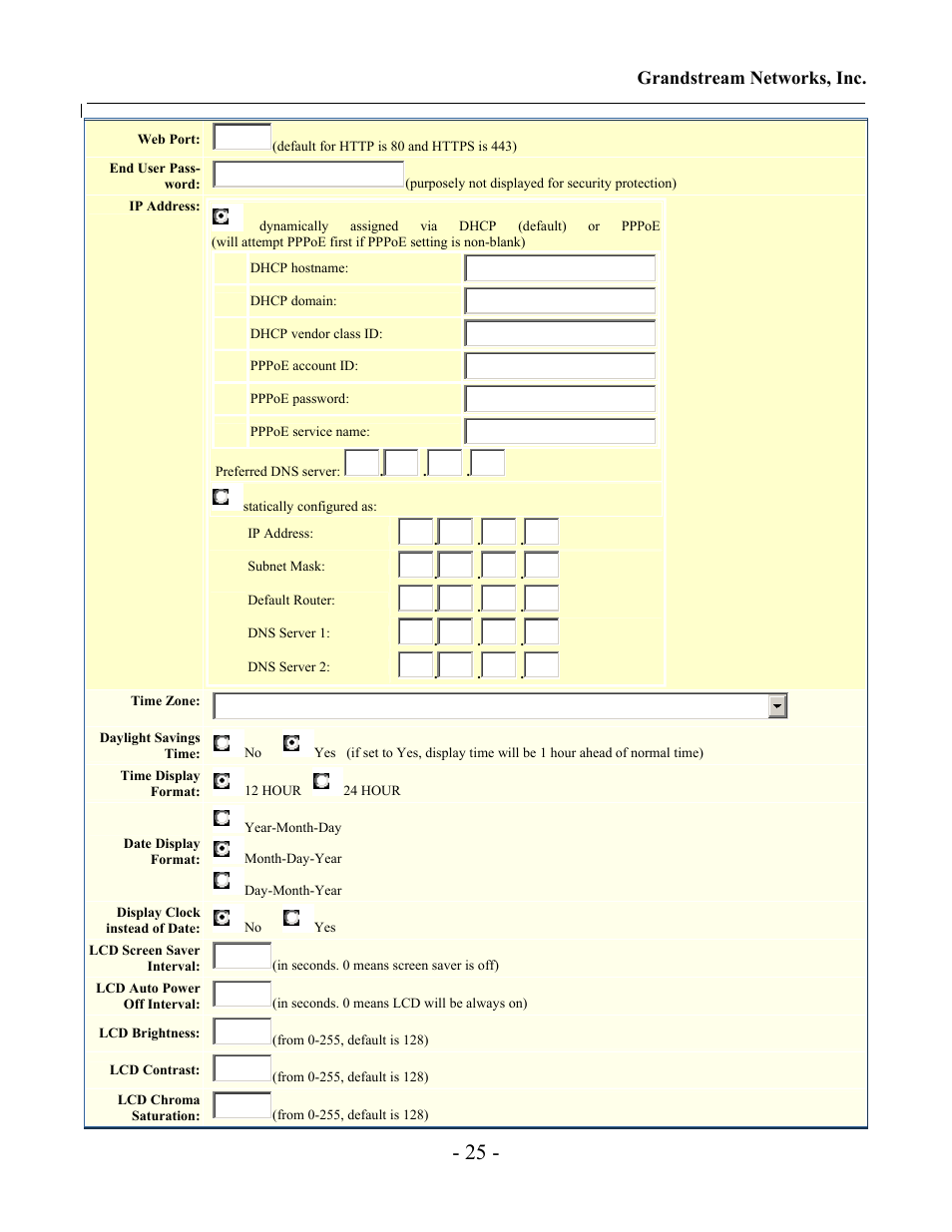 Gxv-3000 user manual grandstream networks, inc | Grandstream Networks Grandstream GXV-3000 User Manual | Page 25 / 62