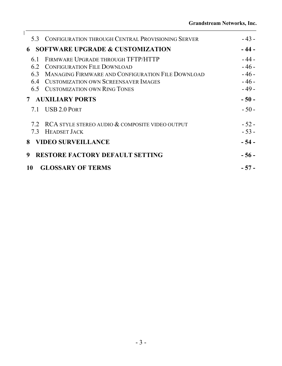 Grandstream Networks Grandstream GXV-3000 User Manual | Page 3 / 62