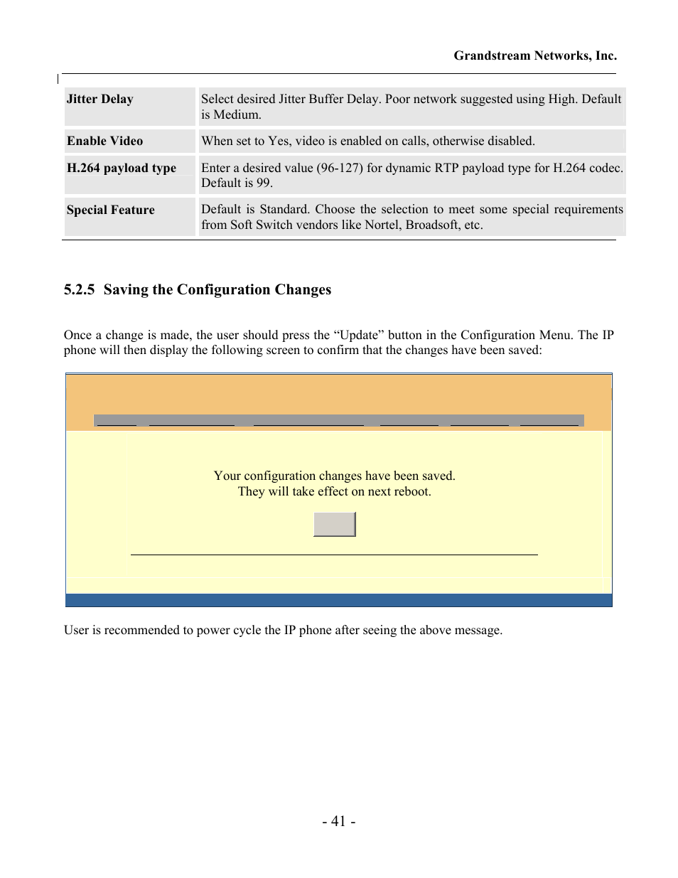 5 saving the configuration changes | Grandstream Networks Grandstream GXV-3000 User Manual | Page 41 / 62