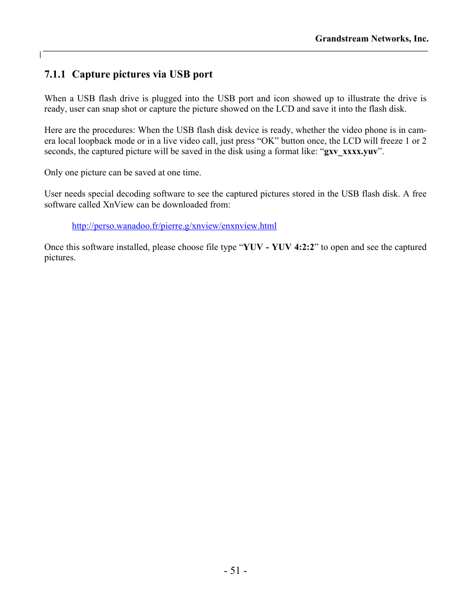 Grandstream Networks Grandstream GXV-3000 User Manual | Page 51 / 62