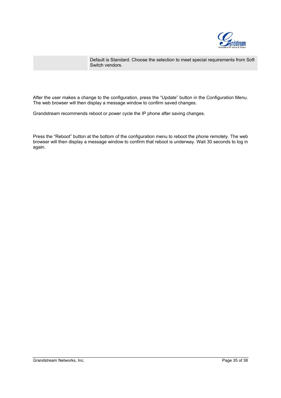 Grandstream Networks Grandstream GXP-2010 User Manual | Page 35 / 38