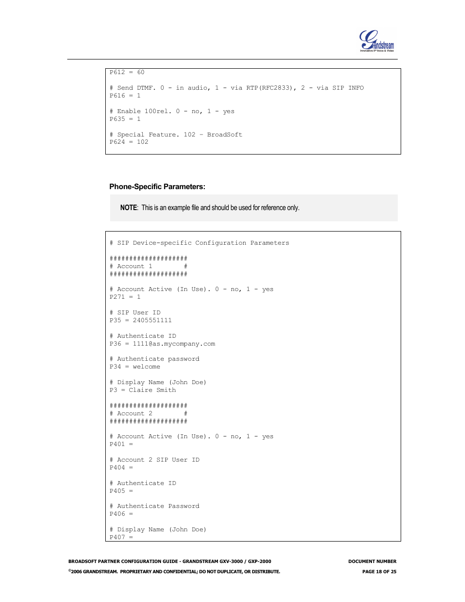 Grandstream Networks Grandstream GXP-2000 User Manual | Page 18 / 25