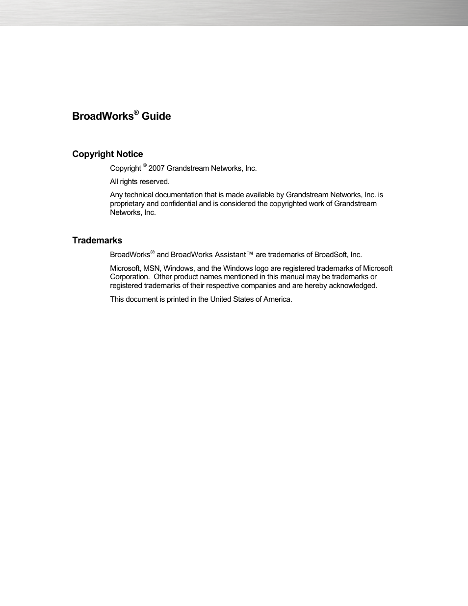 Broadworks, Guide | Grandstream Networks Grandstream GXP-2000 User Manual | Page 2 / 25