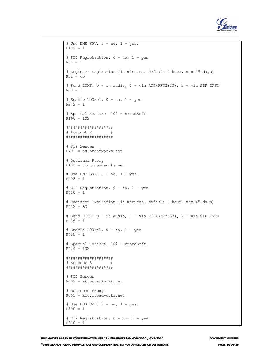 Grandstream Networks Grandstream GXP-2000 User Manual | Page 20 / 25