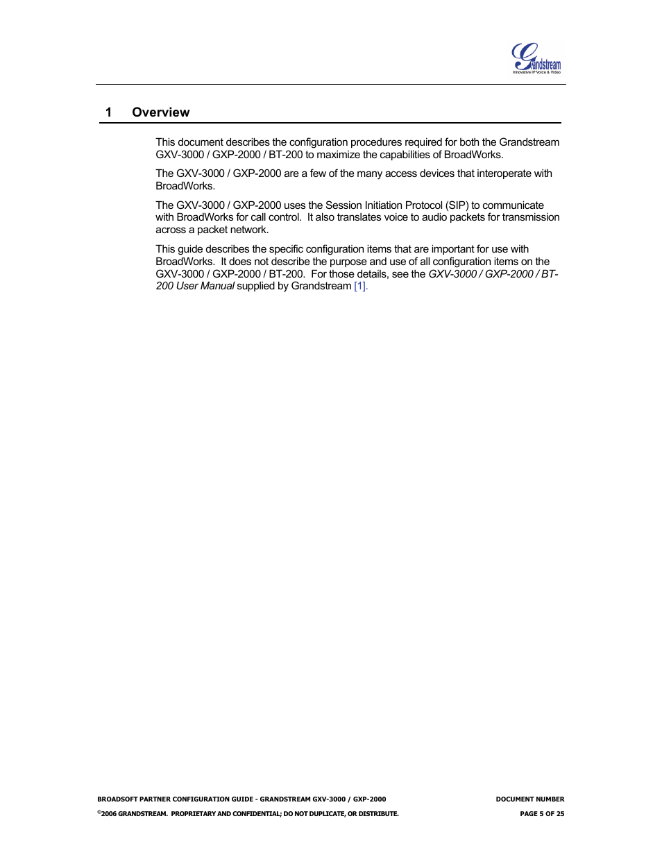 1 overview, Overview, 1overview | Grandstream Networks Grandstream GXP-2000 User Manual | Page 5 / 25