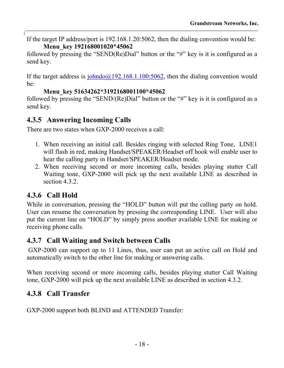 Grandstream Networks GXP-2000 User Manual | Page 17 / 42