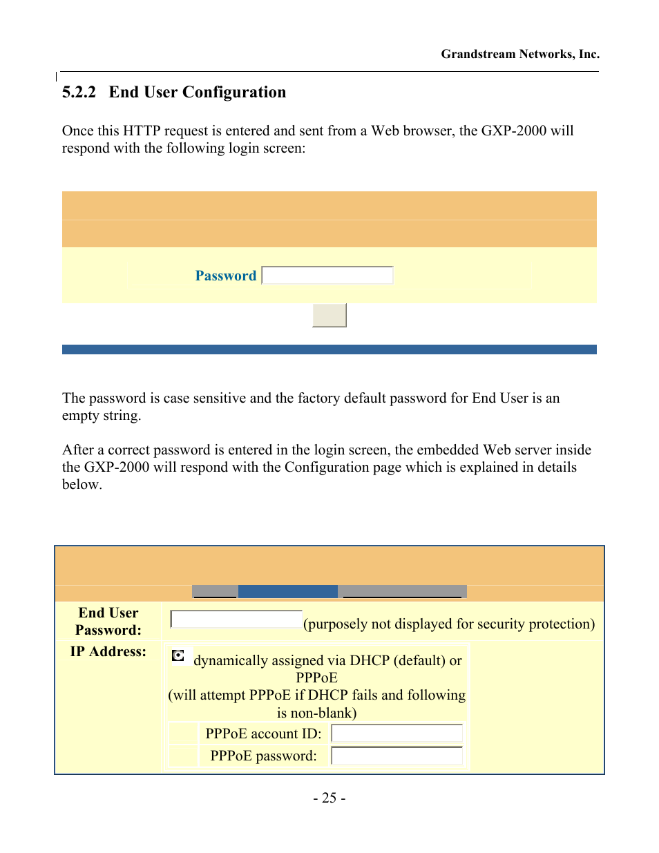 2 end user configuration | Grandstream Networks GXP-2000 User Manual | Page 24 / 42