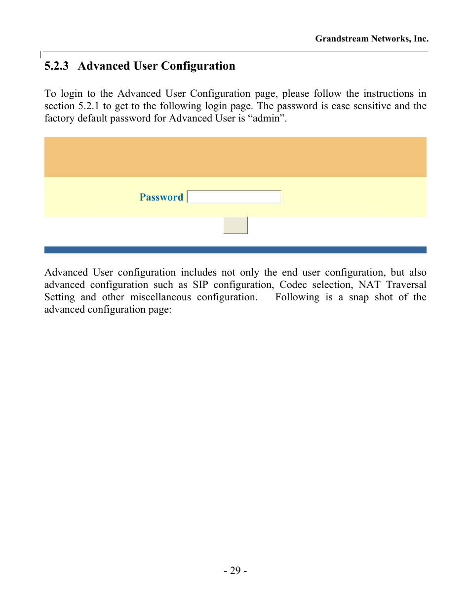 3 advanced user configuration | Grandstream Networks GXP-2000 User Manual | Page 28 / 42