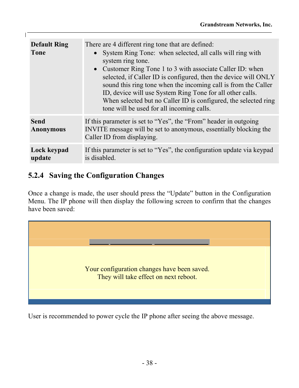 4 saving the configuration changes | Grandstream Networks GXP-2000 User Manual | Page 37 / 42