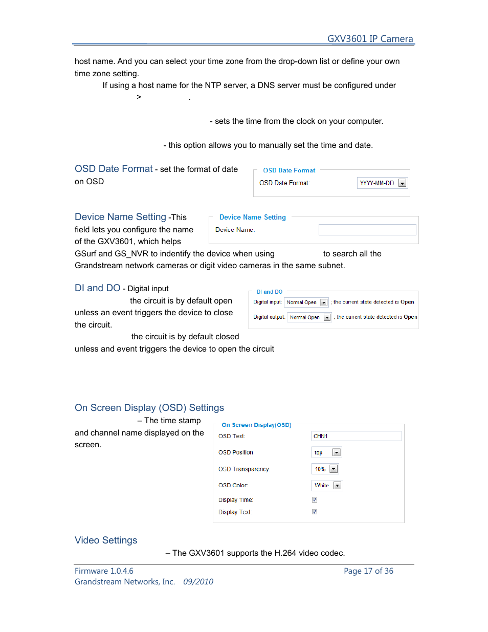 Grandstream Networks GXV3601 User Manual | Page 17 / 36