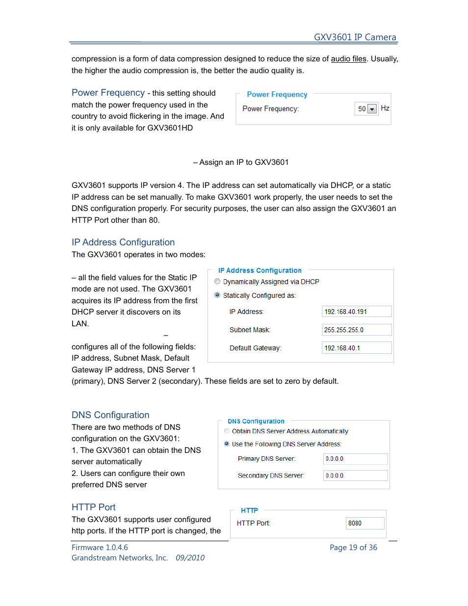 Grandstream Networks GXV3601 User Manual | Page 19 / 36