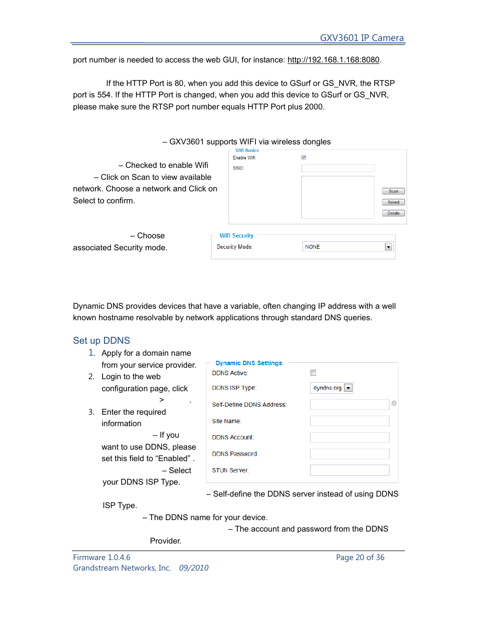 Grandstream Networks GXV3601 User Manual | Page 20 / 36