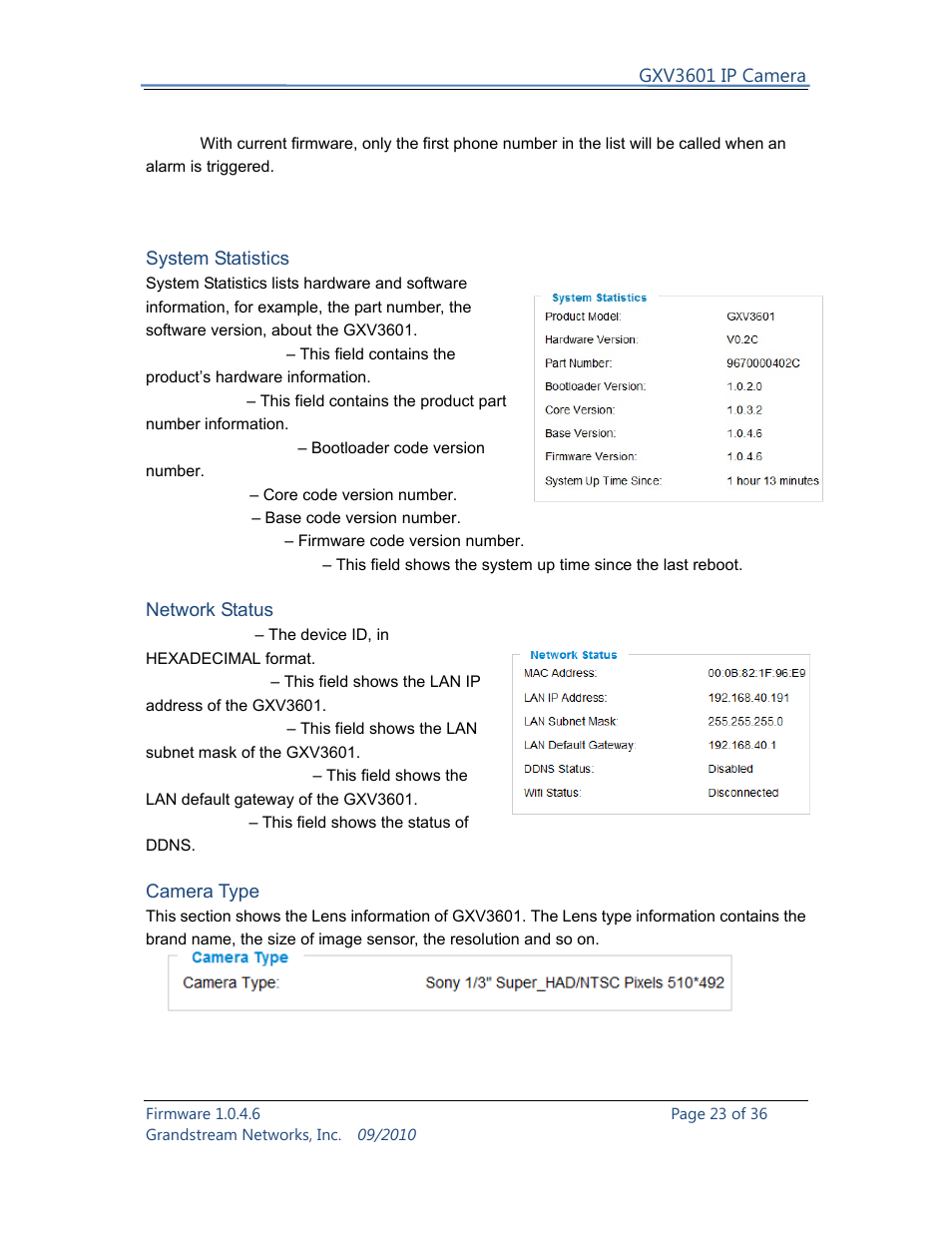 Grandstream Networks GXV3601 User Manual | Page 23 / 36