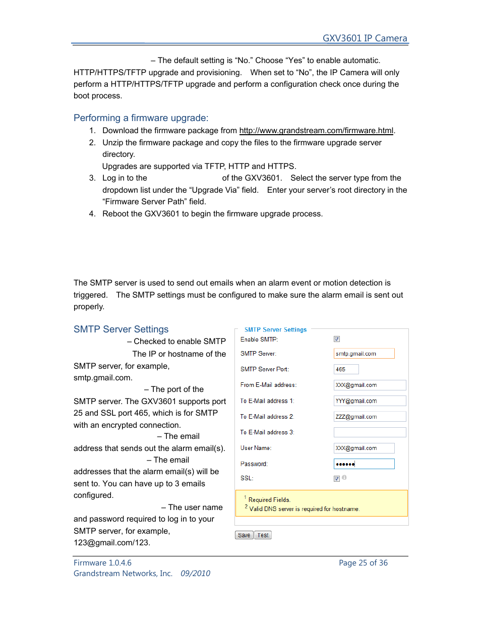 Grandstream Networks GXV3601 User Manual | Page 25 / 36