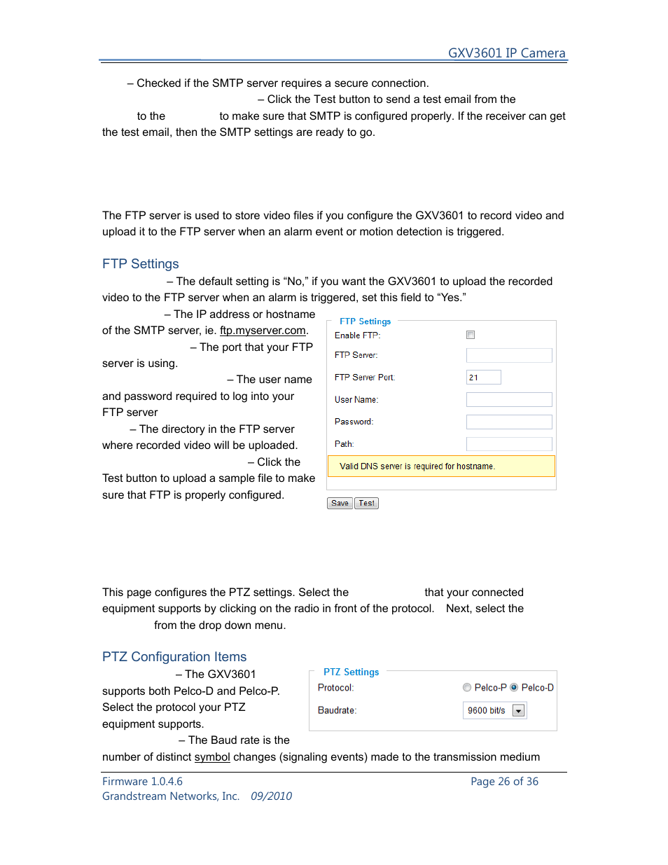 Grandstream Networks GXV3601 User Manual | Page 26 / 36