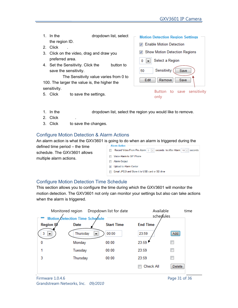 Grandstream Networks GXV3601 User Manual | Page 31 / 36