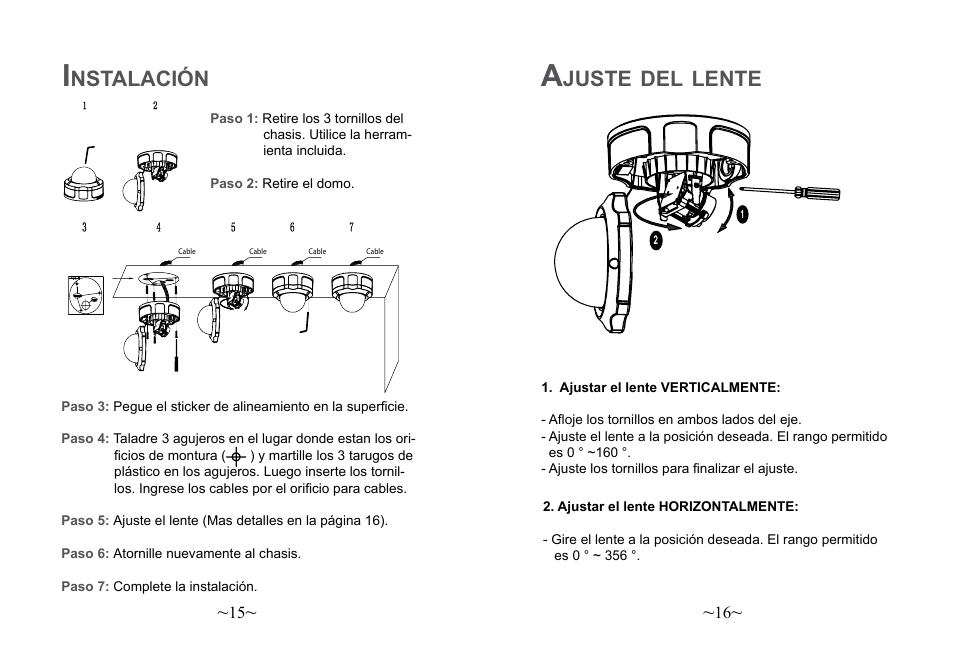 Juste, Lente, Nstalación | Grandstream Networks GXV3662 User Manual | Page 10 / 44