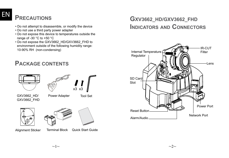 Grandstream Networks GXV3662 User Manual | Page 3 / 44