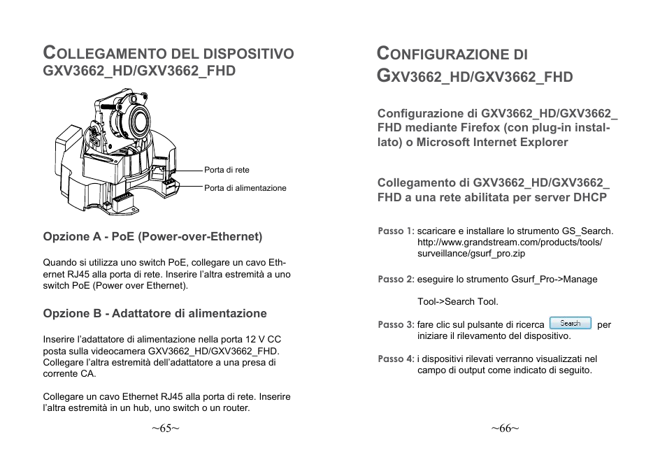 Ollegamento del dispositivo, Onfigurazione di | Grandstream Networks GXV3662 User Manual | Page 35 / 44