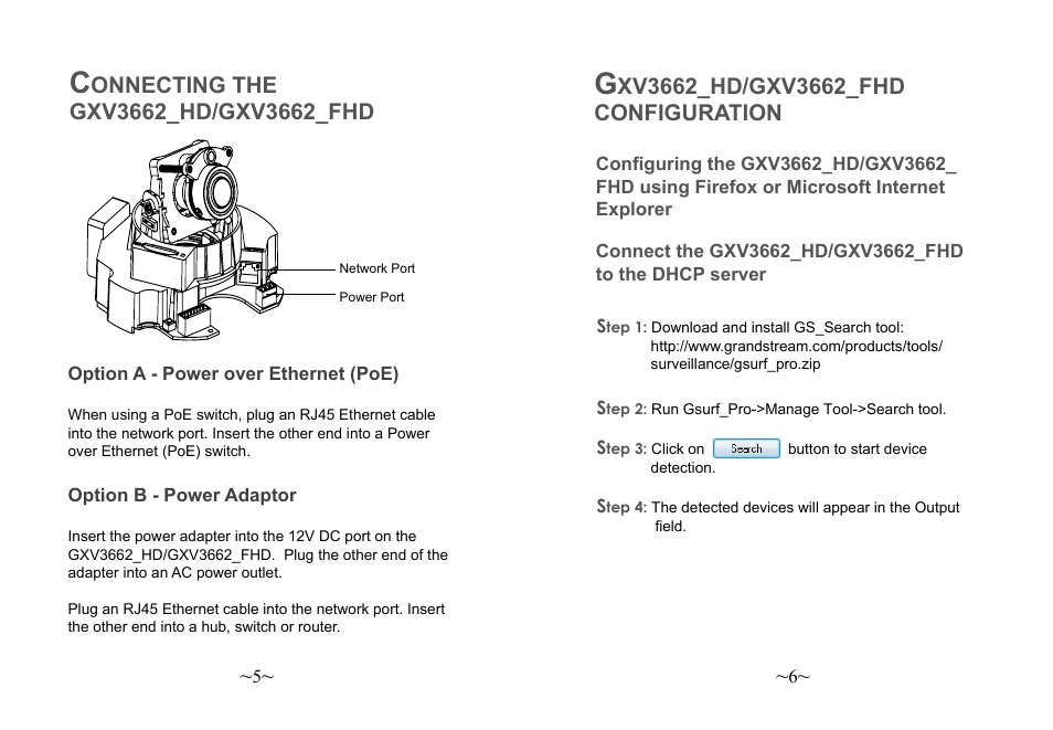 Onnecting the | Grandstream Networks GXV3662 User Manual | Page 5 / 44