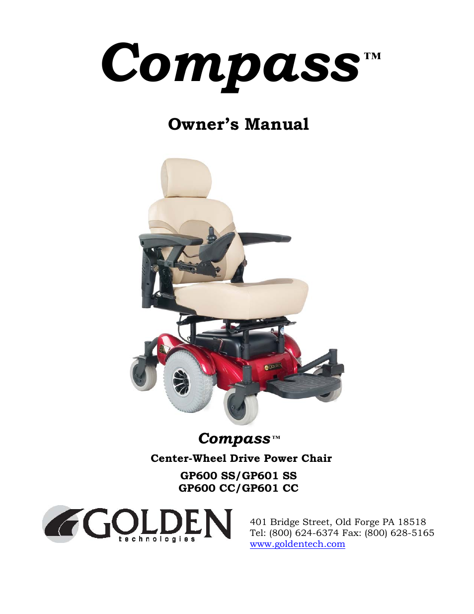 Golden Technologies GP601 SS User Manual | 35 pages