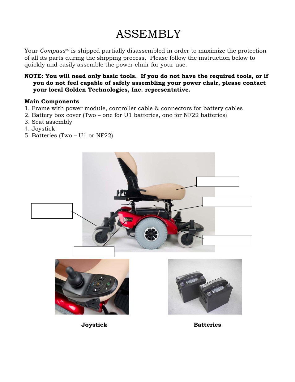 Assembly | Golden Technologies GP601 SS User Manual | Page 11 / 35