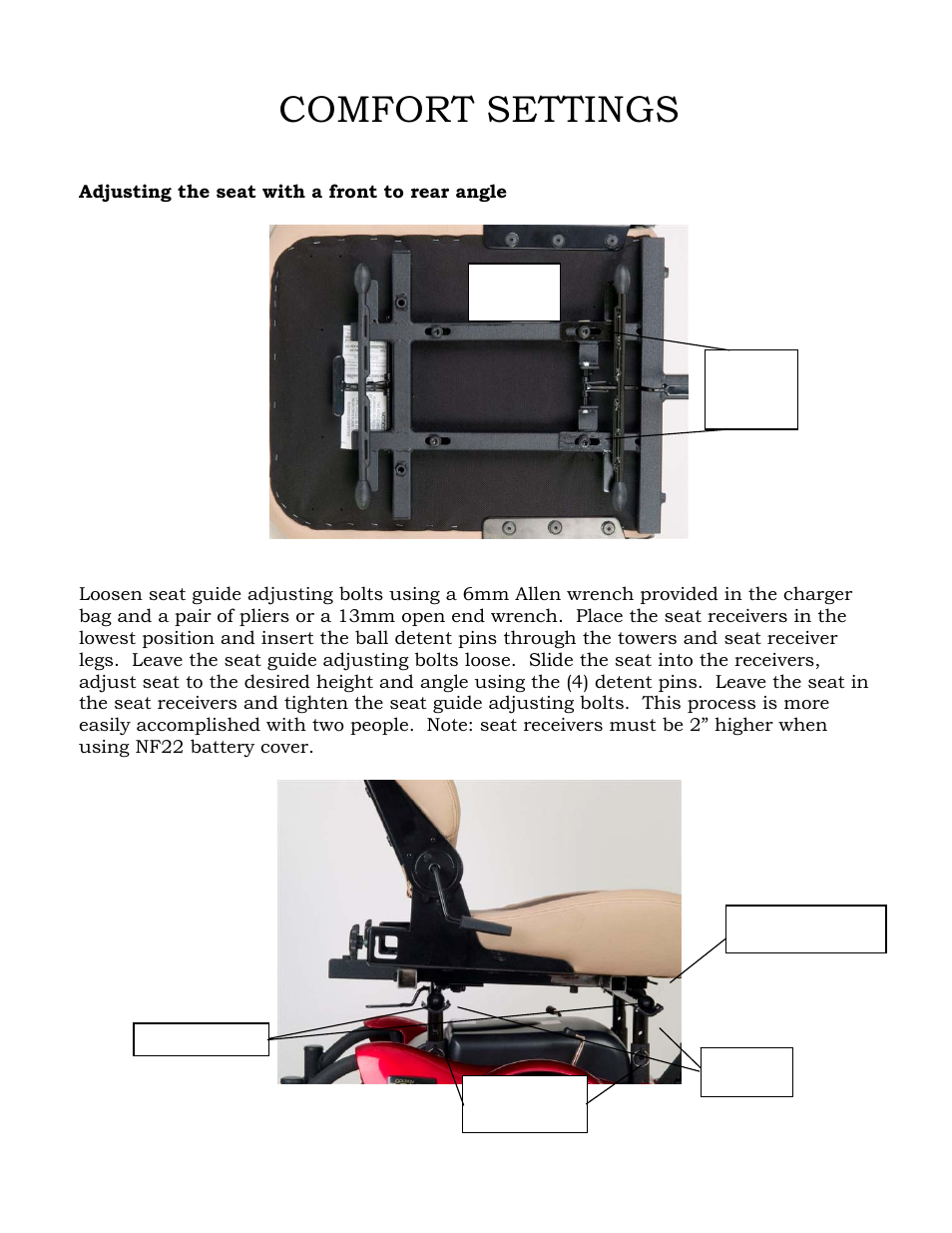 Comfort settings | Golden Technologies GP601 SS User Manual | Page 17 / 35