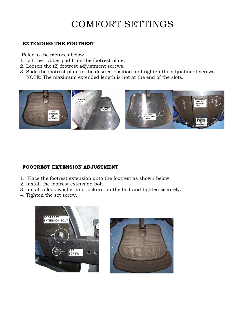 Comfort settings | Golden Technologies GP601 SS User Manual | Page 20 / 35