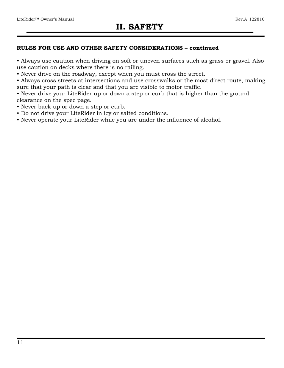 Ii. safety | Golden Technologies GL140 User Manual | Page 12 / 43