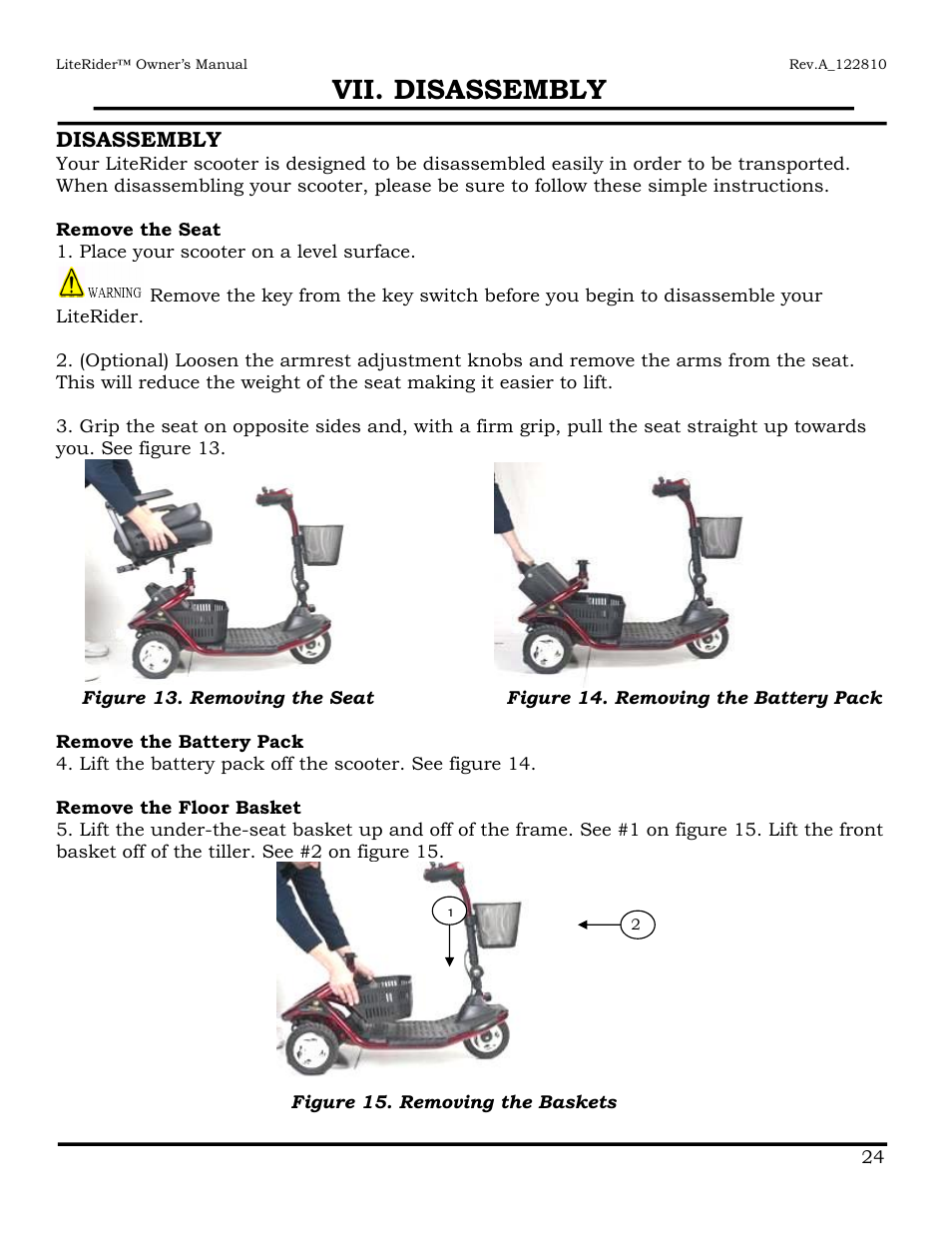 Vii. disassembly | Golden Technologies GL140 User Manual | Page 25 / 43