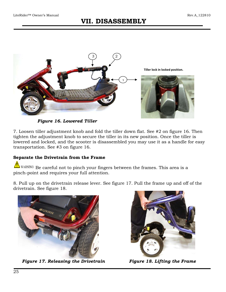 Vii. disassembly | Golden Technologies GL140 User Manual | Page 26 / 43