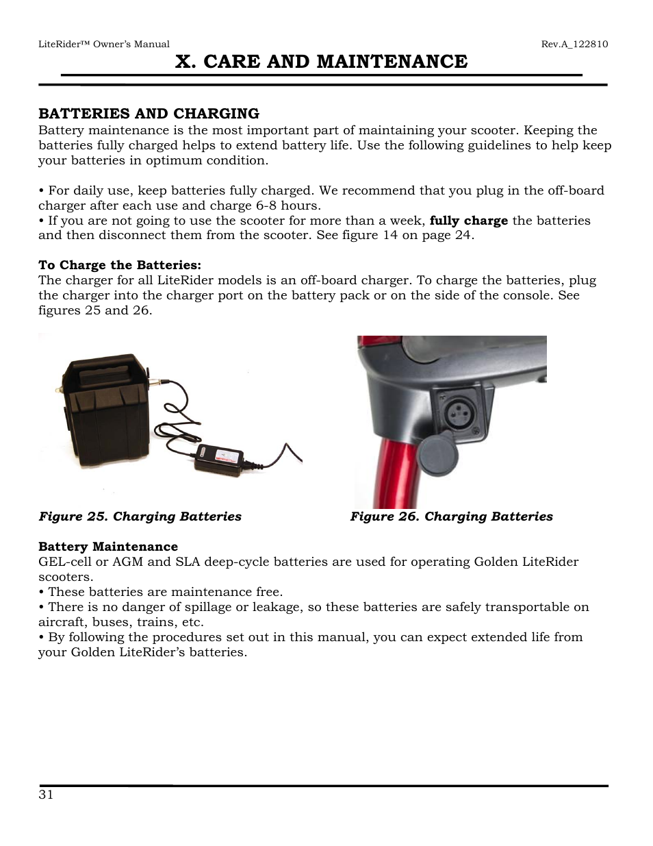 X. care and maintenance | Golden Technologies GL140 User Manual | Page 32 / 43