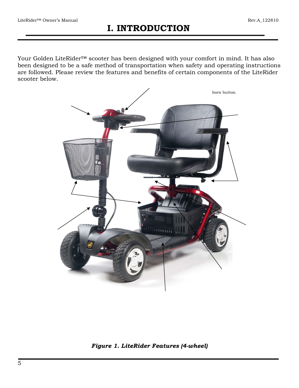 I. introduction, Features and benefits | Golden Technologies GL140 User Manual | Page 6 / 43