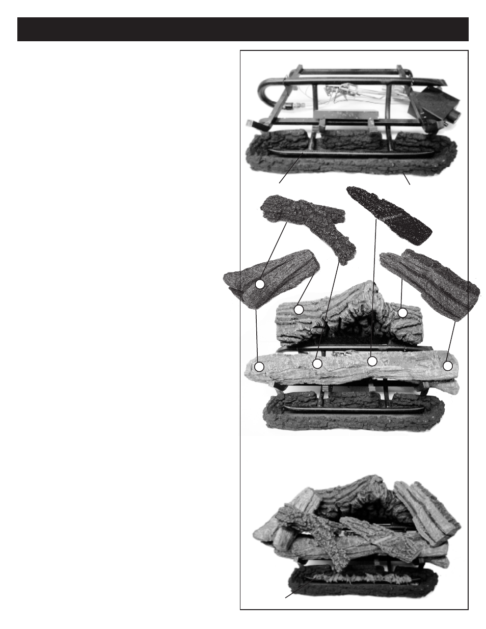 Placement of logs - 24” & 30” sets | Golden Technologies 18" - 24" & 30" User Manual | Page 6 / 11